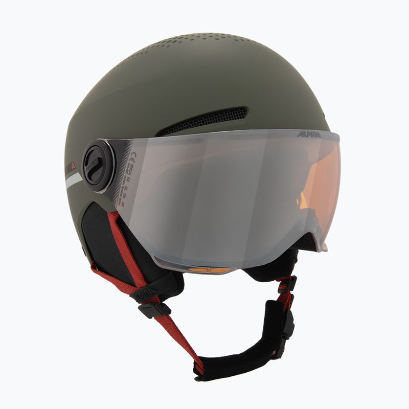 Dětská lyžařská helma Alpina Zupo Visor Q-Lite olive/ red matt