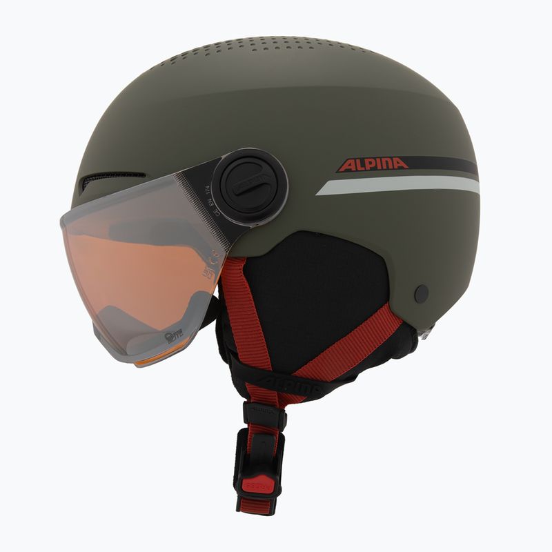 Dětská lyžařská helma Alpina Zupo Visor Q-Lite olive/ red matt 3