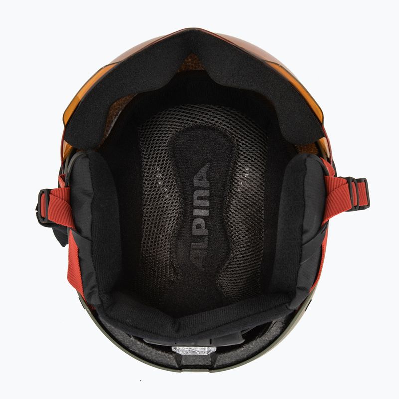 Dětská lyžařská helma Alpina Zupo Visor Q-Lite olive/ red matt 5