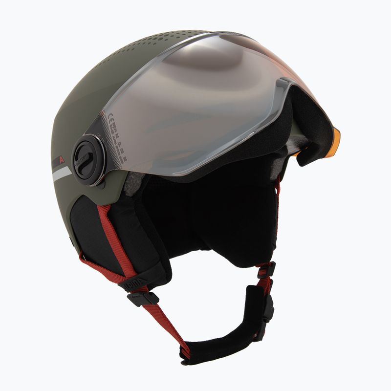 Dětská lyžařská helma Alpina Zupo Visor Q-Lite olive/ red matt 10