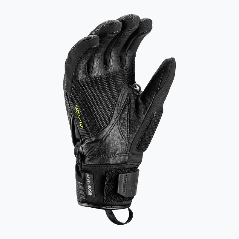 Pánské lyžařské rukavice LEKI WCR C-Tech 3D black ice/lemon 7