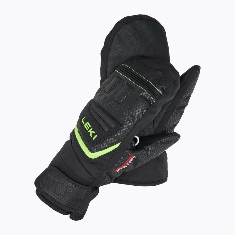 Dětské lyžařské rukavice LEKI WCR Team 3D Junior Mitt black/ ice lemon 2