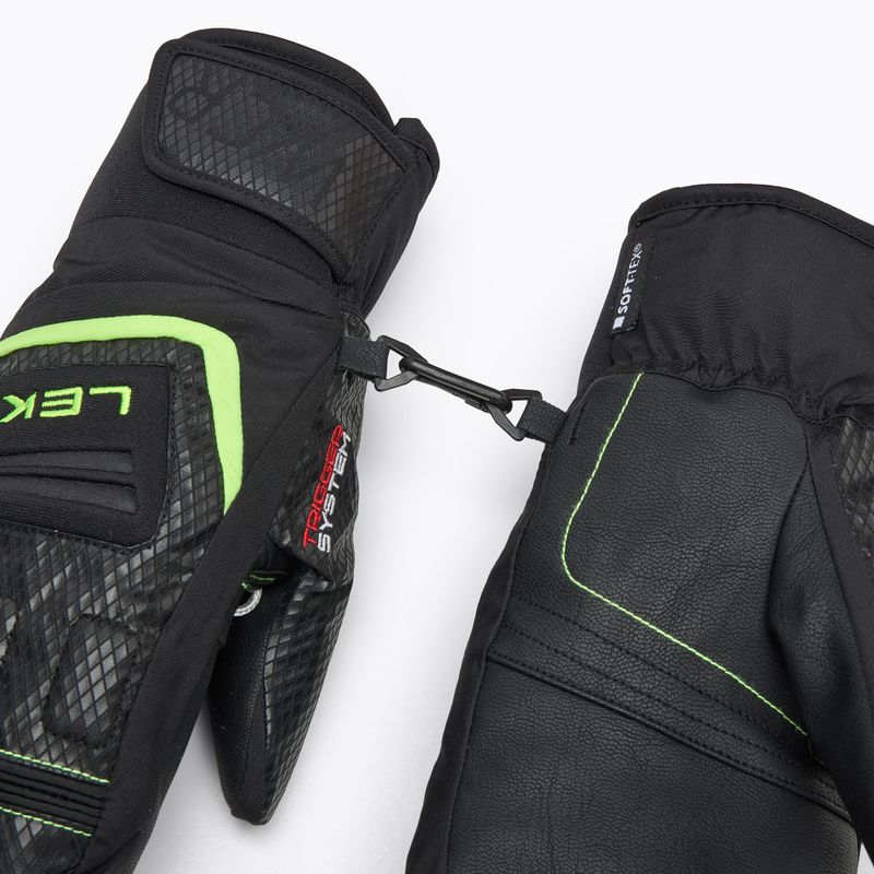 Dětské lyžařské rukavice LEKI WCR Team 3D Junior Mitt black/ ice lemon 7