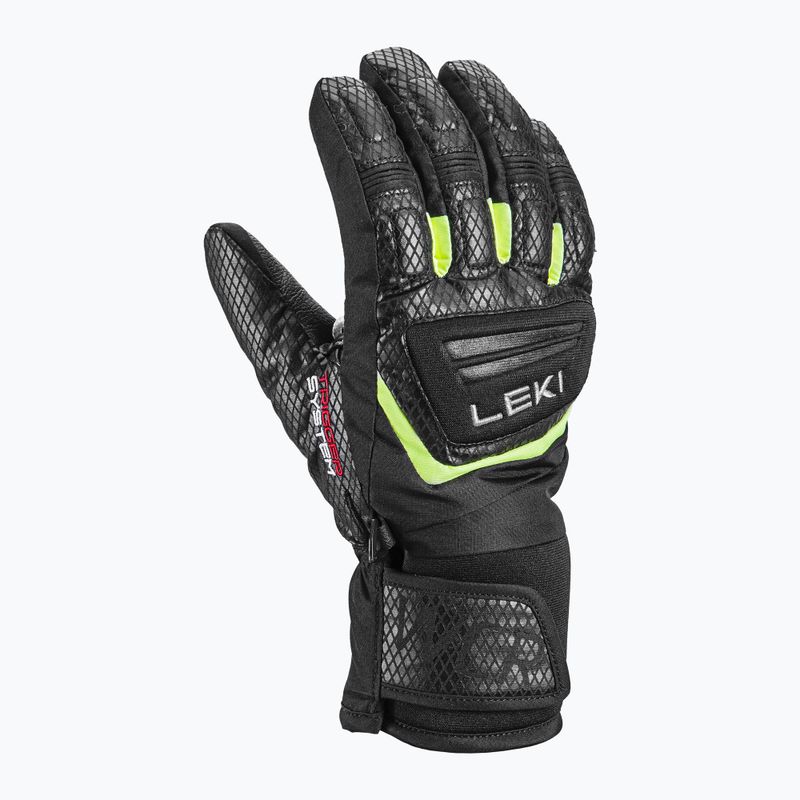 Lyžařské rukavice LEKI WCR Team 3D Junior black ice/lemon 7