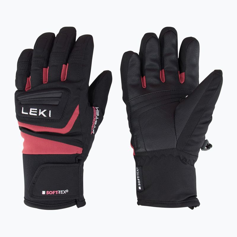 Dětské lyžařské rukavice LEKI Griffin 3D Junior black/ rose