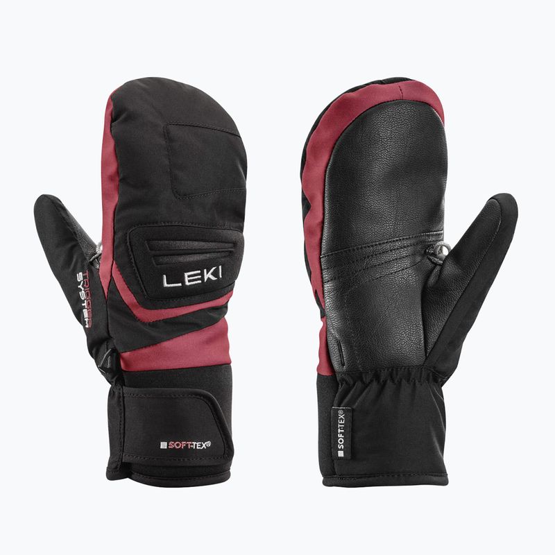 Dětské lyžařské rukavice LEKI Griffin 3D Junior Mitt black/ rose