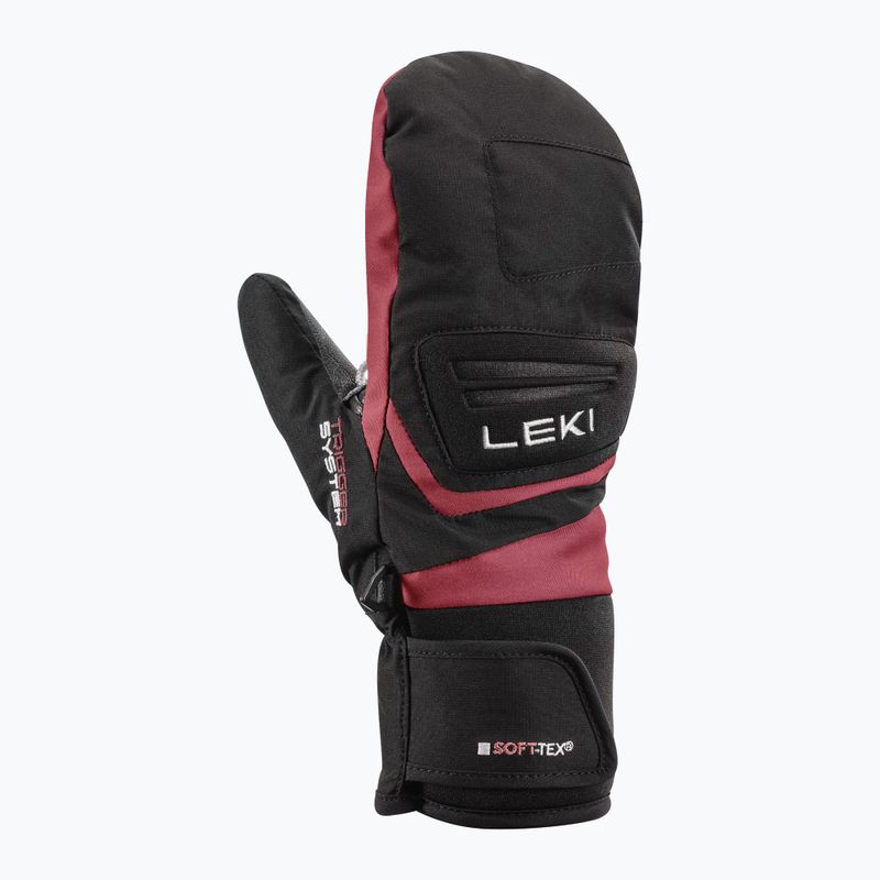 Dětské lyžařské rukavice LEKI Griffin 3D Junior Mitt black/ rose 2