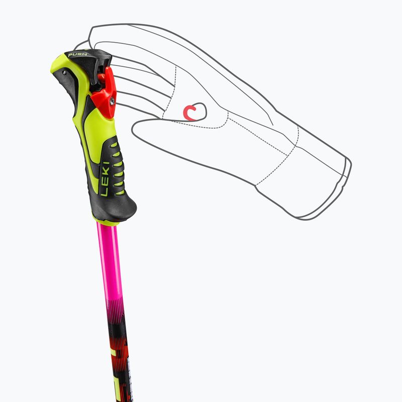 Dětské lyžařské hole LEKI WCR Evo Lite SL TR neon pink/black/neon yellow 6