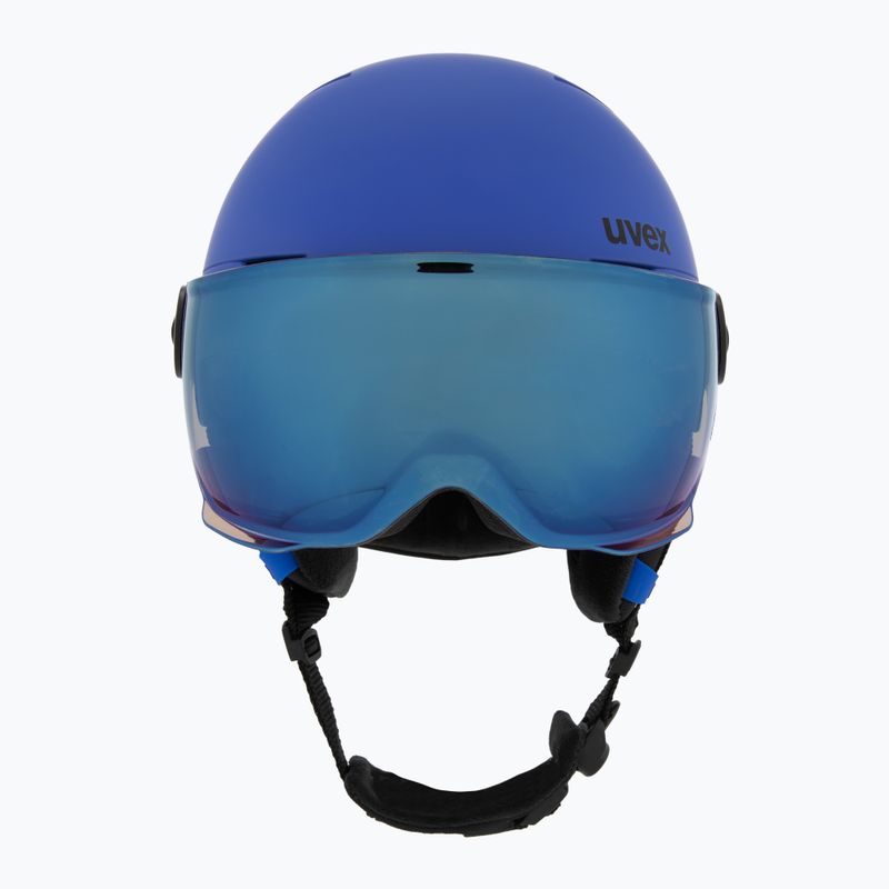 Dětská lyžařská helma UVEX Rocket Visor Jr blue matt/mirror blue/smoke 2