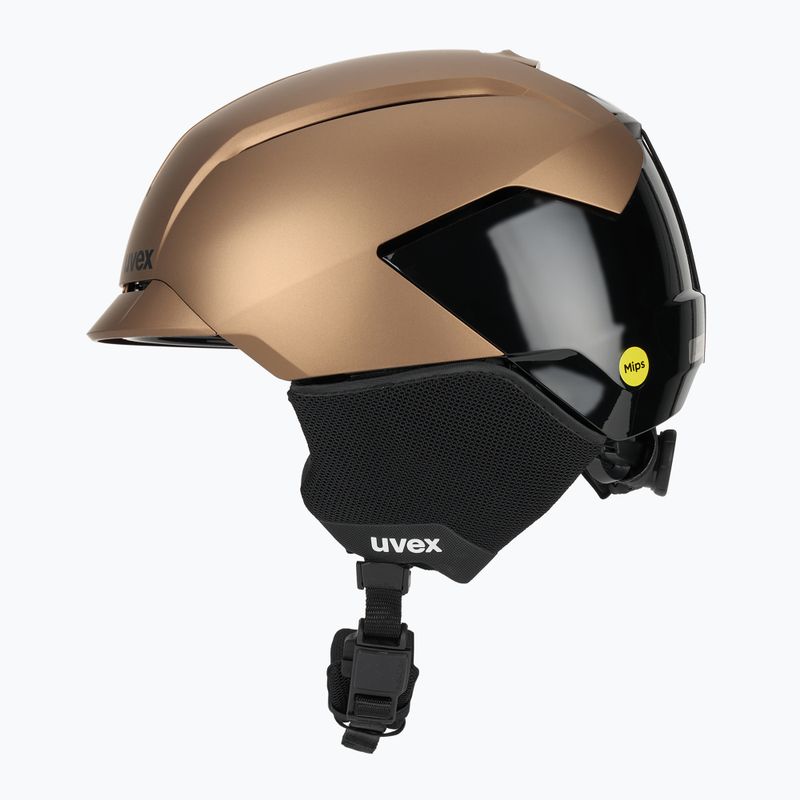 Lyžařská helma UVEX Levitate MIPS brown/black matt 3