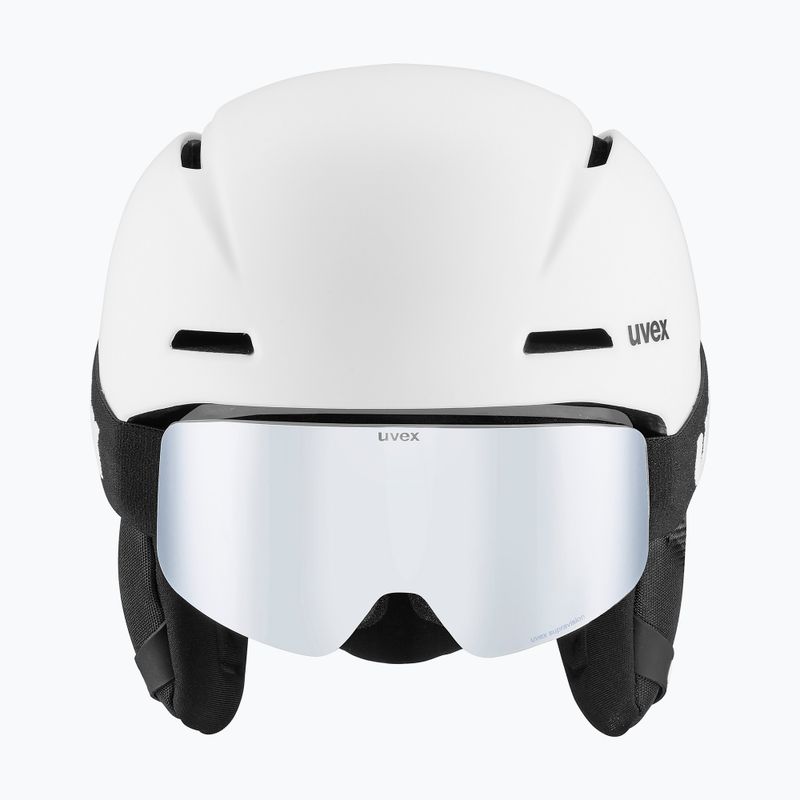 Dětská lyžařská helma UVEX Viti Set + lyžařské brýle Speedy Pro white matt/mirror silver/green/clear 11