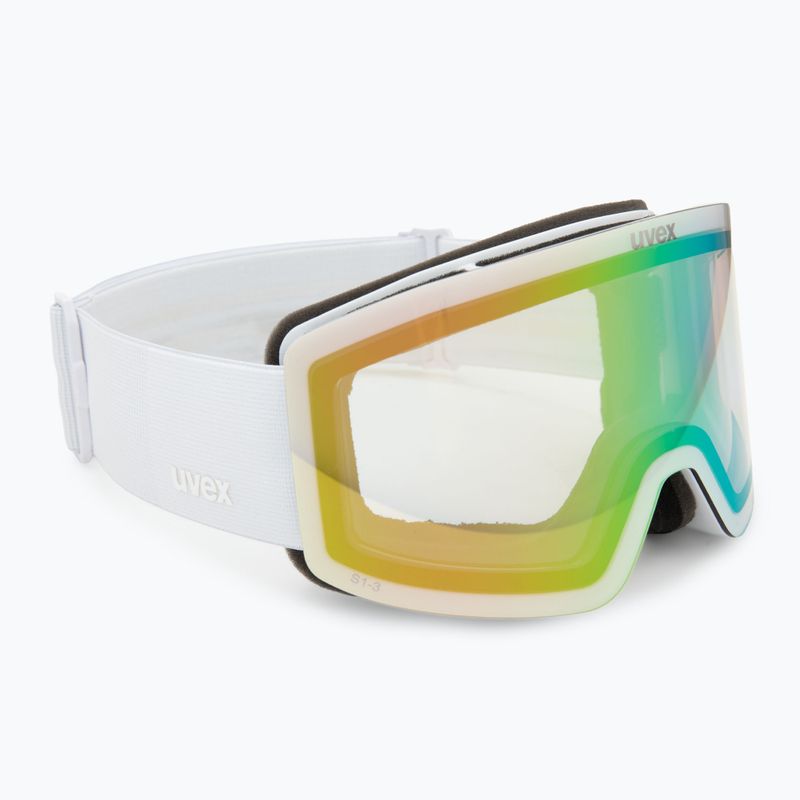 Lyžařské brýle UVEX Provoqe V white matt/vario green mirror