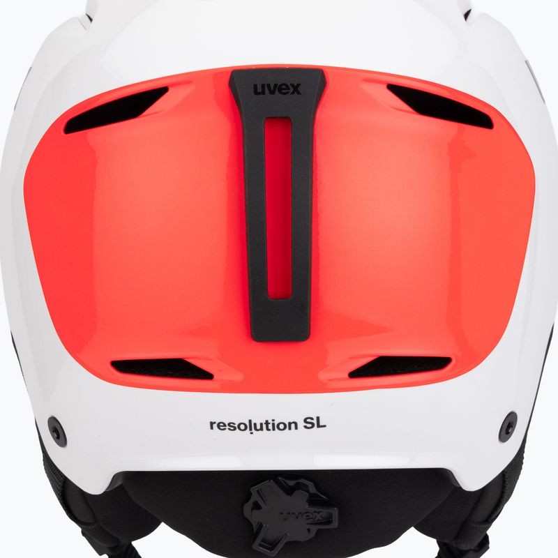 Lyžařská helma UVEX Resolution SL white/electric red 9