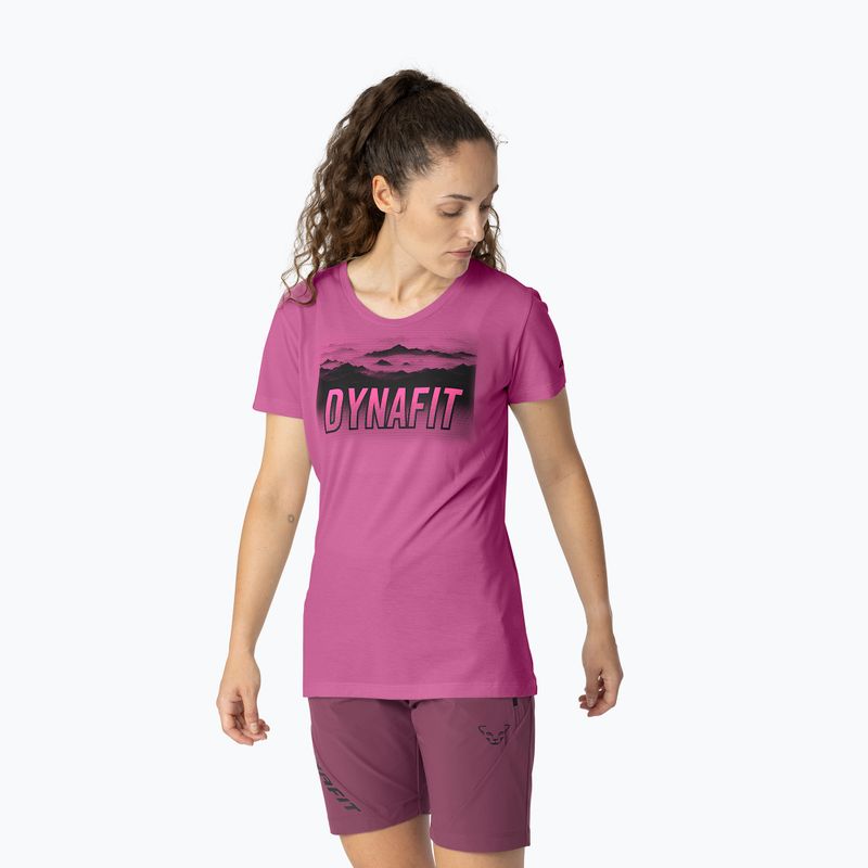 Dámské trekové tričko DYNAFIT Transalper Pocket magenta/6070
