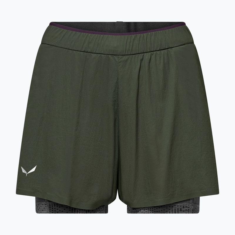 Dámské trekingové šortky Salewa Pedroc DST 2IN1 dark olive int/0870 6