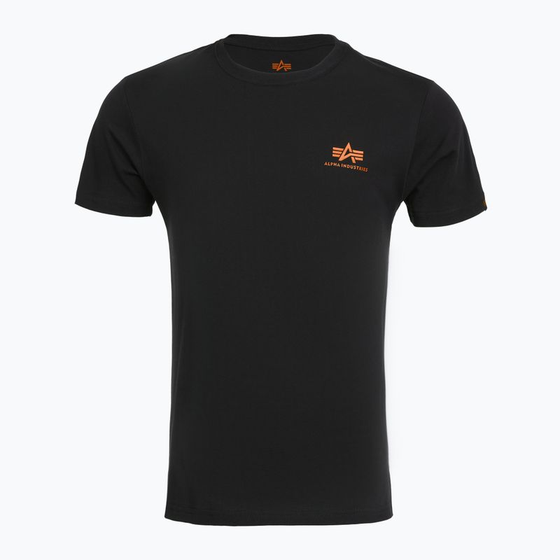 Pánské tričko Alpha Industries Basic Small Logo black/neon orange 5