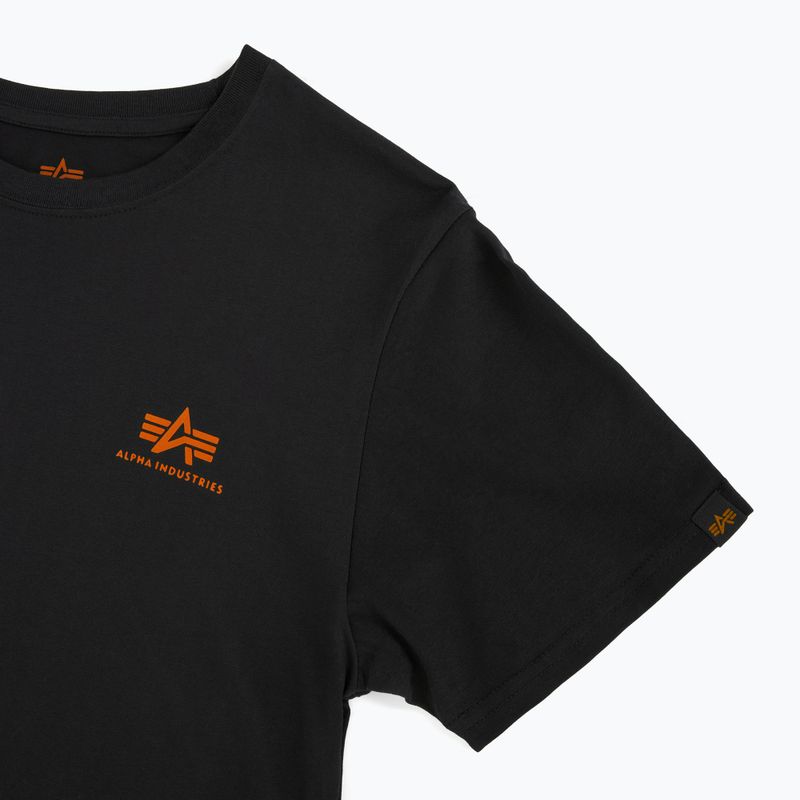 Pánské tričko Alpha Industries Basic Small Logo black/neon orange 7