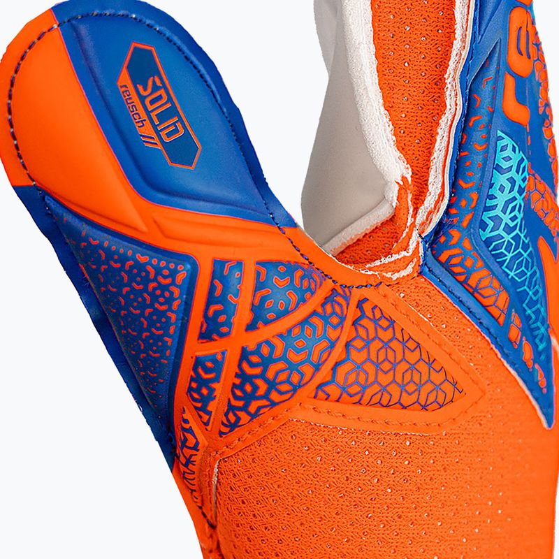 Dětské brankářské rukavice Reusch Attrakt Solid Finger Support Junior shocking orange/blue 4