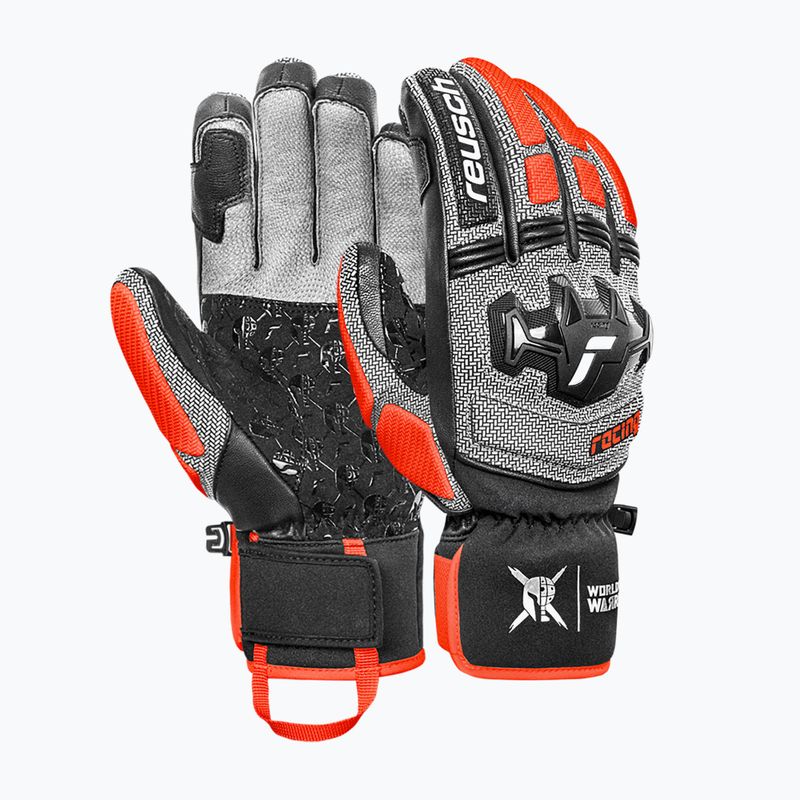 Pánské lyžařské rukavice Reusch Worldcup Warrior SC black/silver/fluo red 2