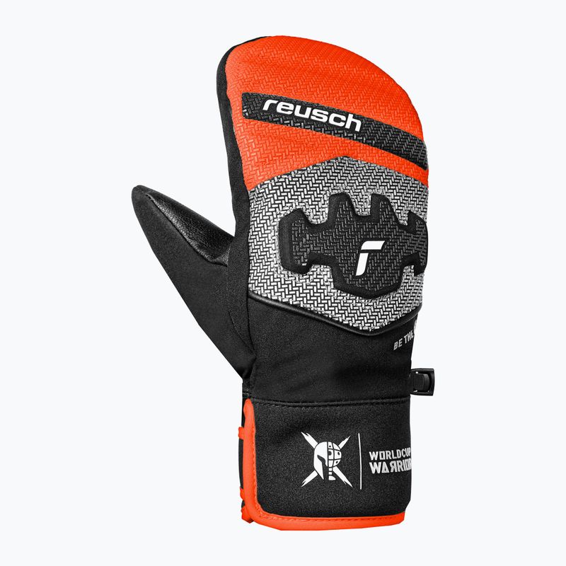 Dětské lyžařské rukavice Reusch Worldcup Warrior Prime R-Tex XT Mitten black/silver/fluorescent red 3