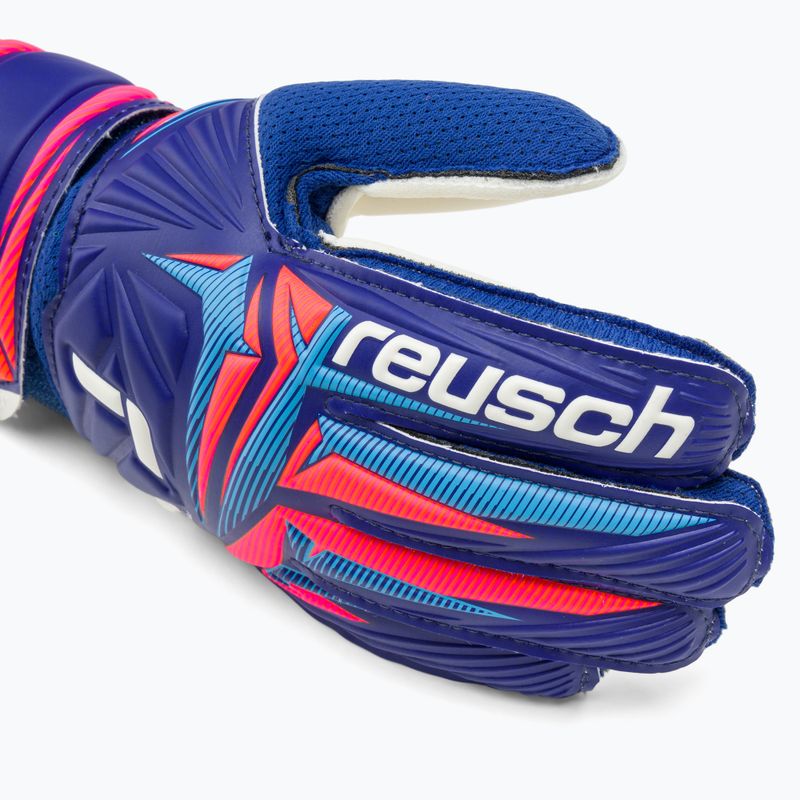 Dětské brankářské rukavice Reusch Attrakt Solid Junior sharp blue/white/shocking orange 4