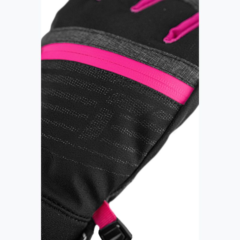 Dětské lyžařské rukavice Reusch Leo R-Tex XT black/black melange/pink glo 5
