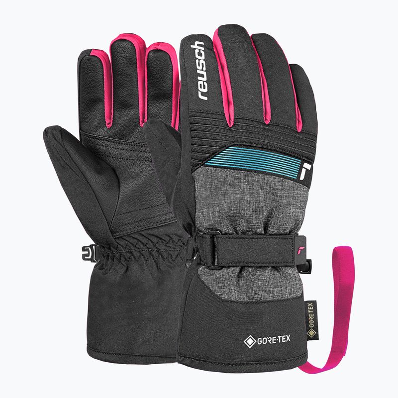 Dětské lyžařské rukavice Reusch Rocket GORE-TEX black/black melange/pink glo