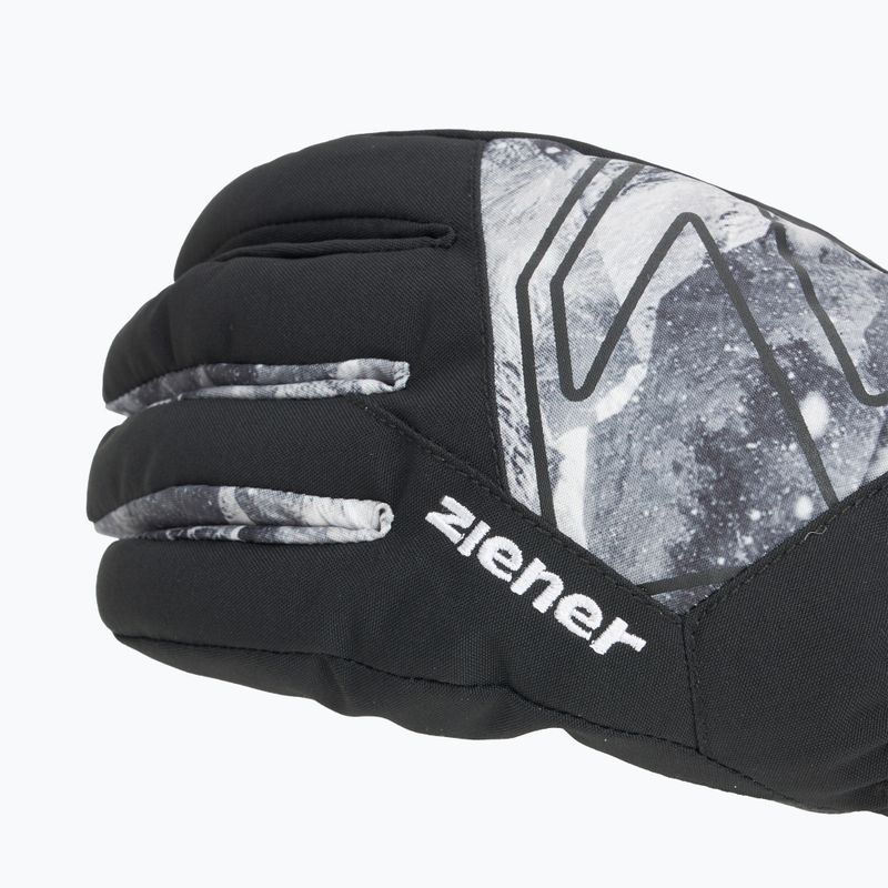 Dětské lyžařské rukavice ZIENER Laval Aquashield AW black/grey mountain 4
