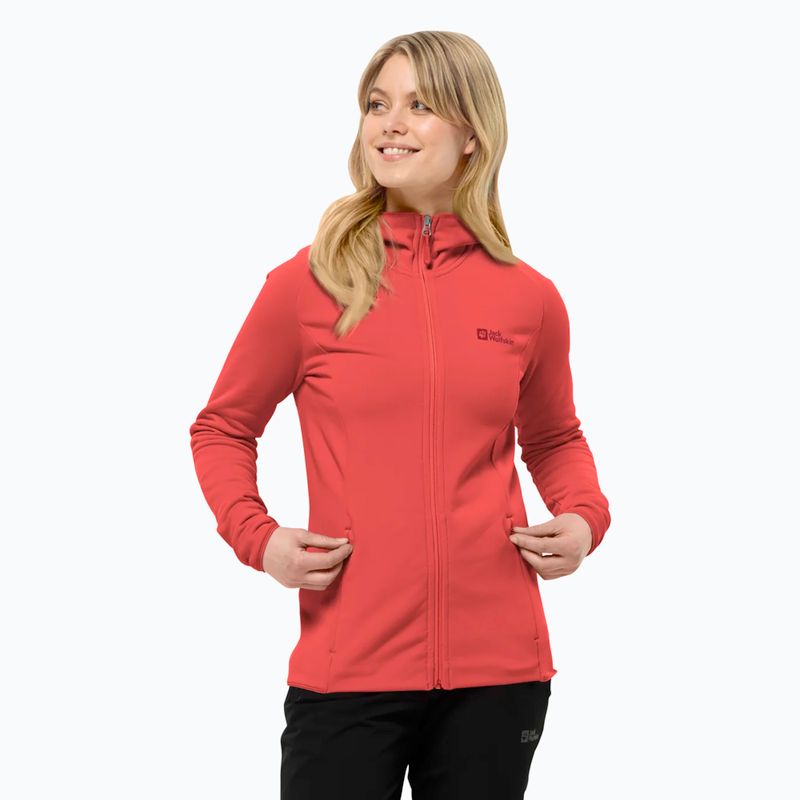 Dámská mikina Jack Wolfskin Baiselberg Hooded FZ vibrant red