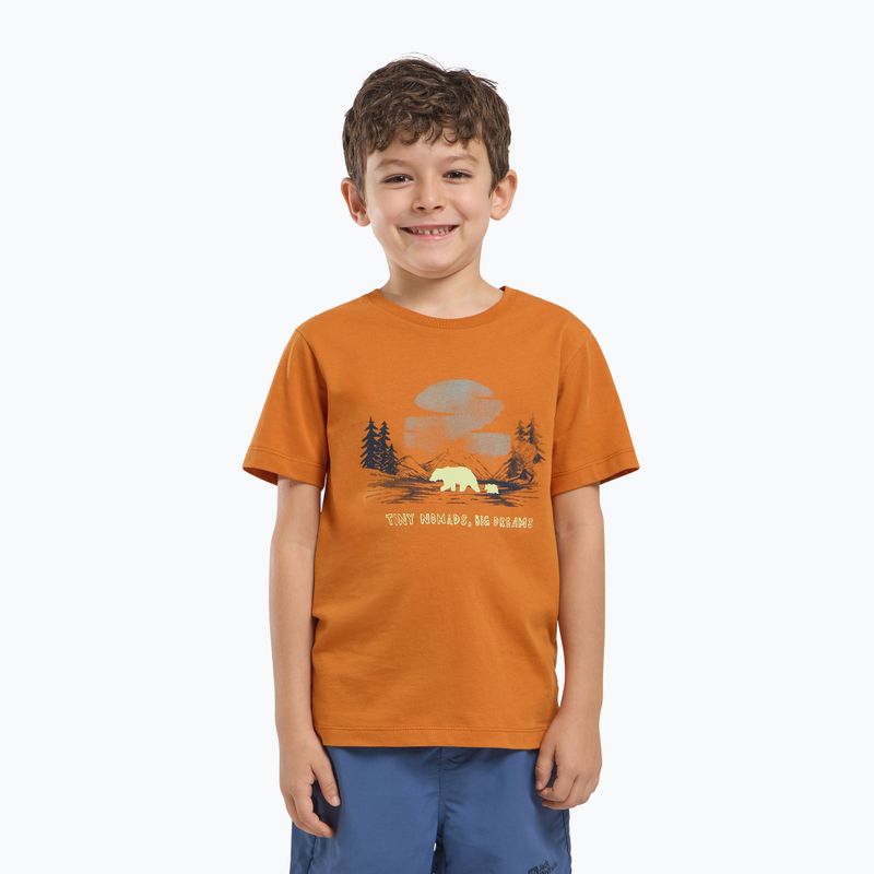 Dětské tričko Jack Wolfskin Graphic Cotton T print soft amber