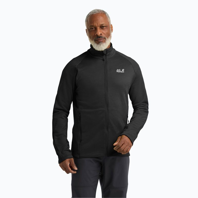 Pánská trekingová mikina Jack Wolfskin Peak District Full Zip black