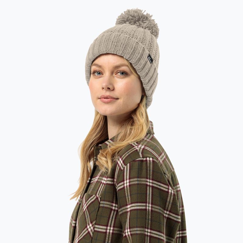 Dámská zimní čepice Jack Wolfskin Highloft Knit dusty grey 2