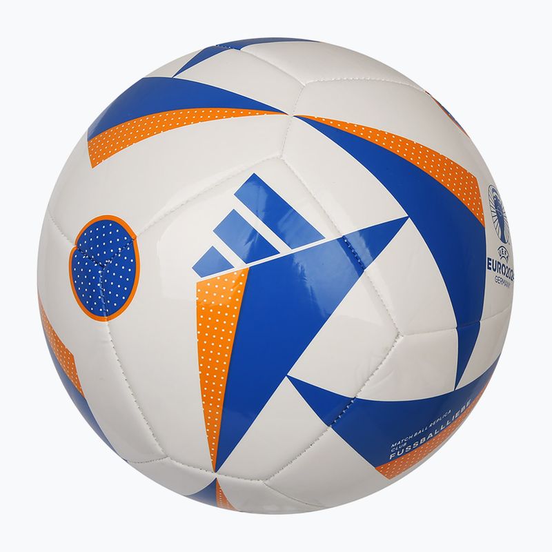 Fotbalový míč adidas Fussballiebe Club white/glow blue/lucky orange velikost 5 2