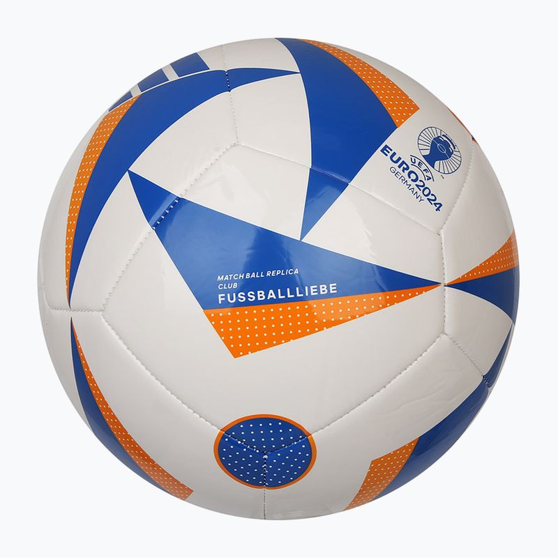 Fotbalový míč adidas Fussballiebe Club white/glow blue/lucky orange velikost 5 3