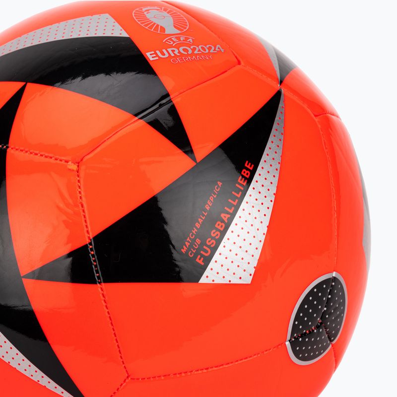 Fotbalový míč adidas Fussballiebe Club Euro 2024 solar red/black/silver metallic velikost 4 3
