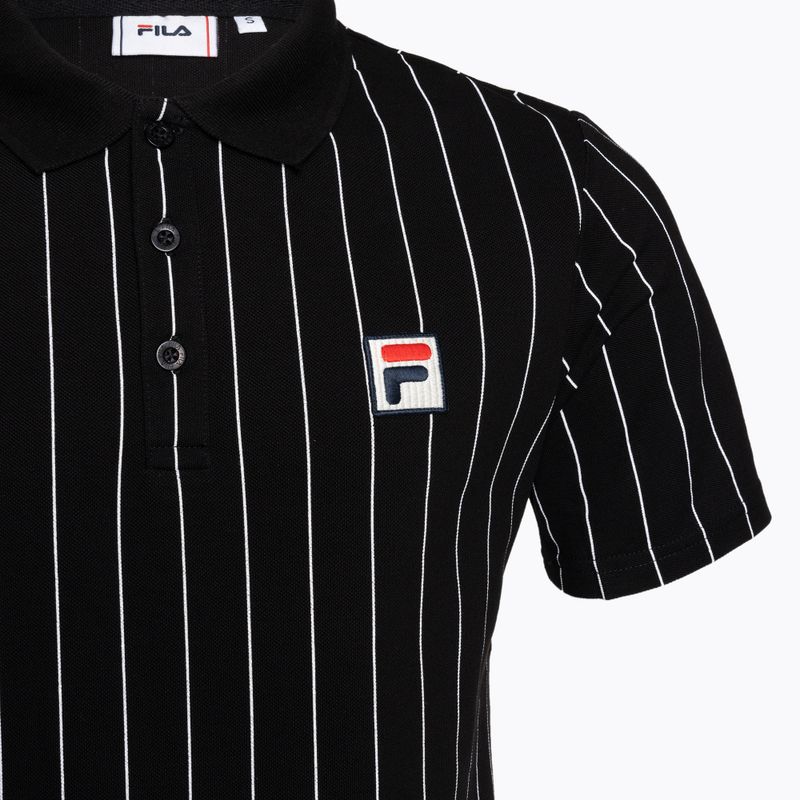 Pánské polo tričko FILA Luckenwalde black/bright white striped 7