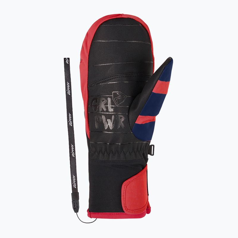 Dětské lyžařské rukavice ZIENER Liwani Aquashield PR Mitten fiery red 10