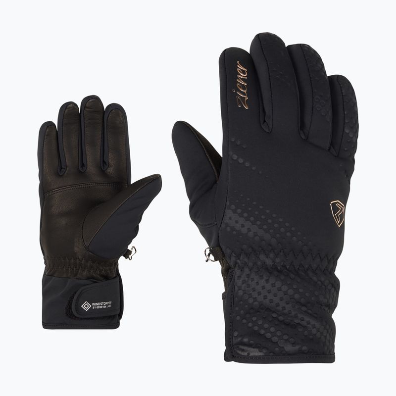 Dámské lyžařské rukavice  ZIENER Karoi WS PR black/rose metallic 7