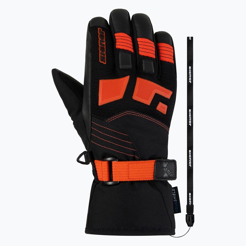 Dětské lyžařské rukavice ZIENER Lukian-Z black/orange red 2