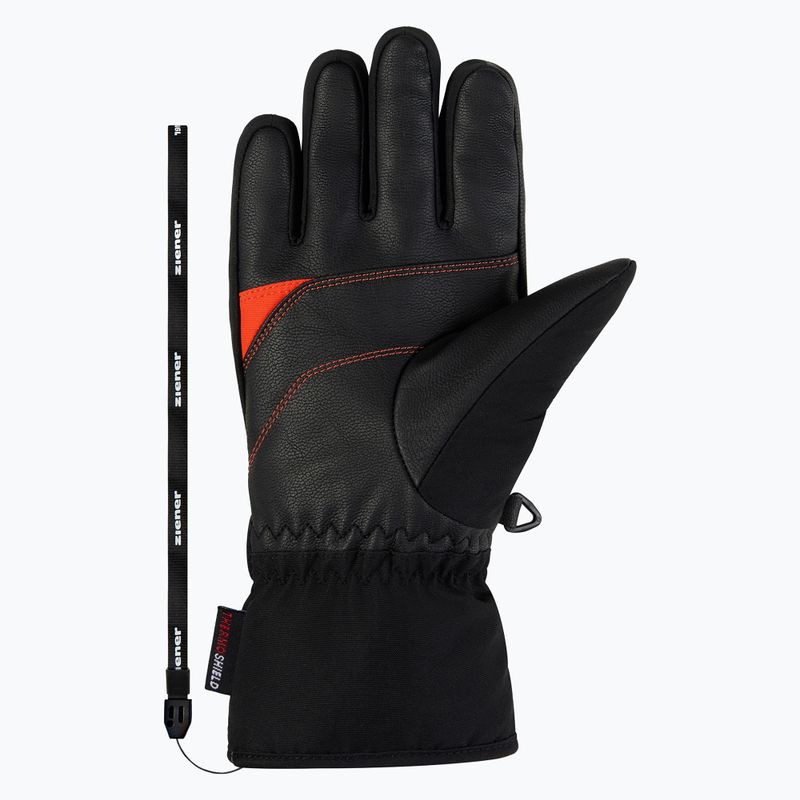 Dětské lyžařské rukavice ZIENER Lukian-Z black/orange red 3