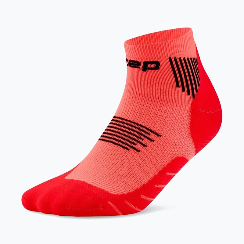 Dámské kompresní ponožky CEP Run Low Cut 5.0 neon coral 2