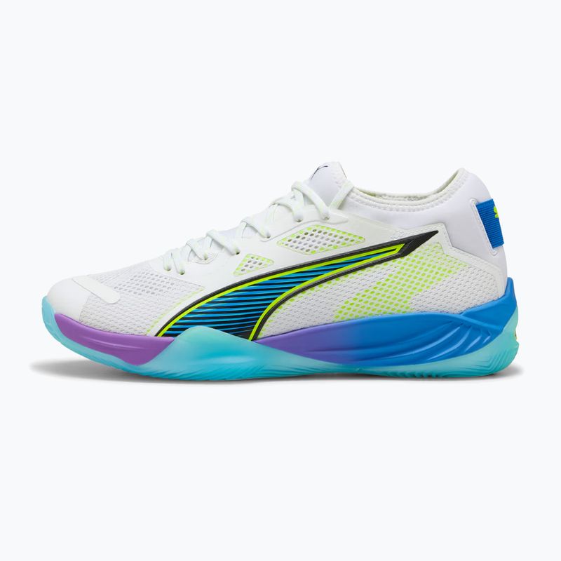 Boty na házenou PUMA Eliminate Nitro SQD 4 Game On puma white/glowing red/ultra blue 8