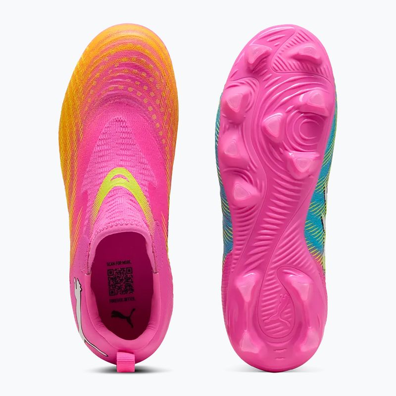 Dětské kopačky PUMA Future 9 Match LL FG/AG Jr poison pink/puma wht/sun stream/bright aqua/puma blk 11