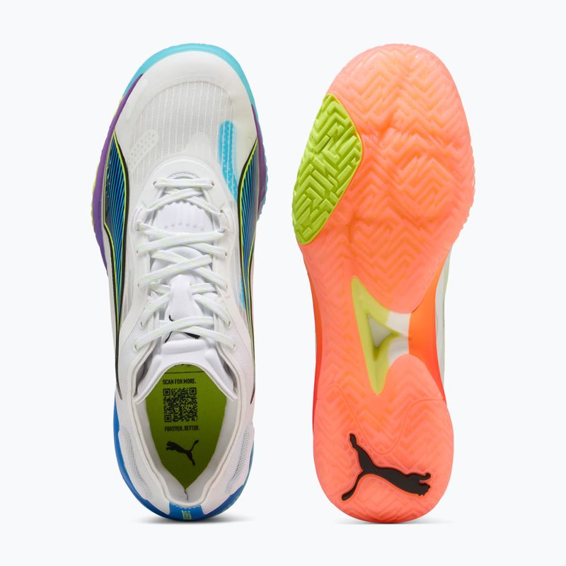 Boty na házenou PUMA Accelerate Nitro SQD 4 Game On puma white/glowing red/ultra blue 12