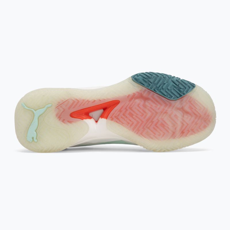 Dámské boty na házenou PUMA Accelerate Nitro SQD 4 Game On puma white/baltic sea blue/fresh water 4