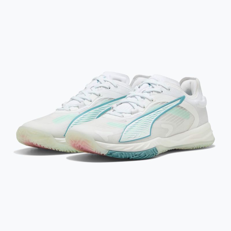 Dámské boty na házenou PUMA Accelerate Nitro SQD 4 Game On puma white/baltic sea blue/fresh water 11