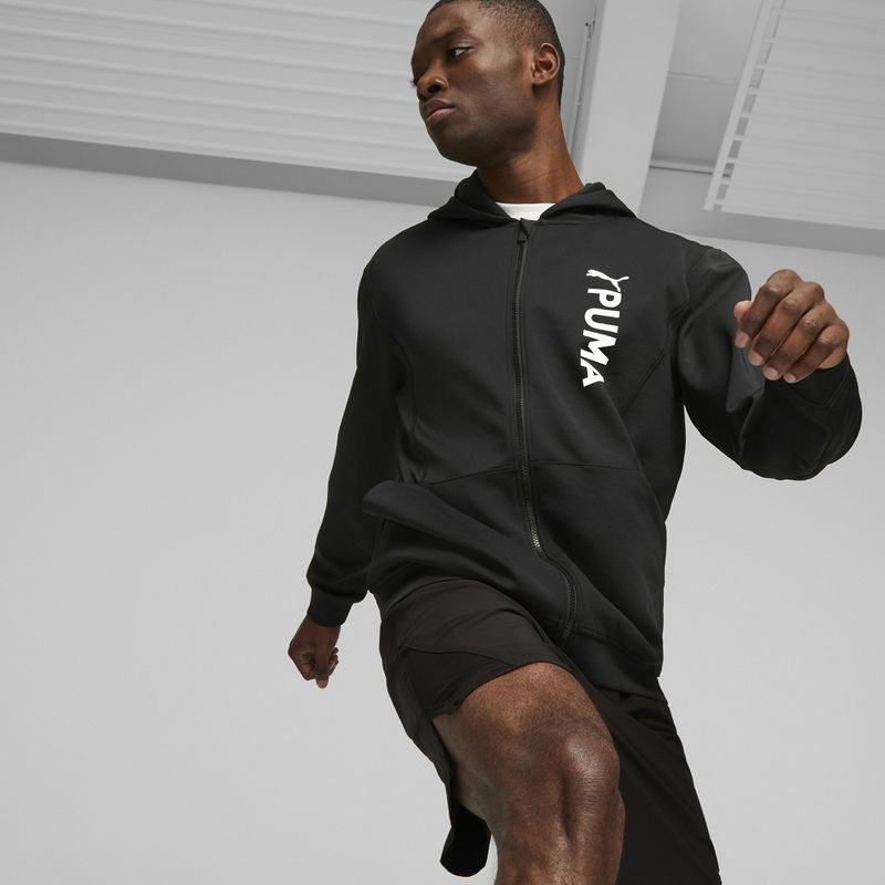 Pánská mikina PUMA Fit Double Knit FZ Hoodie puma black 3