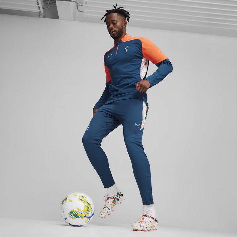 Pánská fotbalová mikina PUMA Neymar Jr Creativity 1/4 Zip Top ocean tropic/hot heat 6