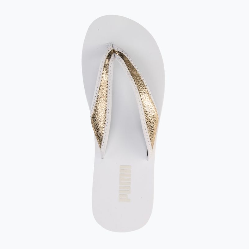 Dámské žabky PUMA Sandy Flip Metallic Shine puma white/puma gold 5