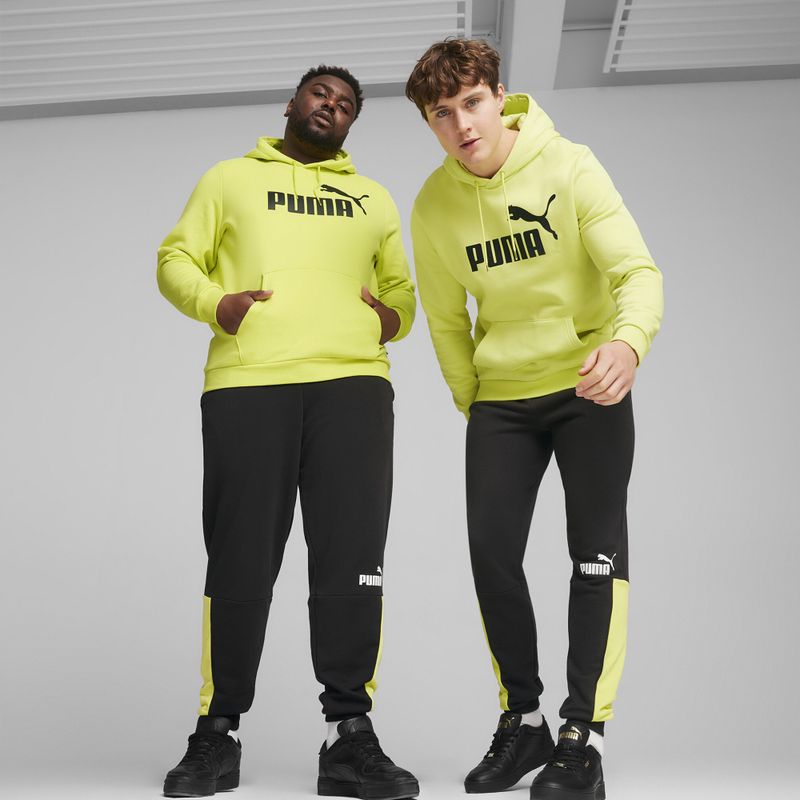 Pánské kalhoty PUMA ESS+ Block Sweatpants TR puma black/lime sheen 3